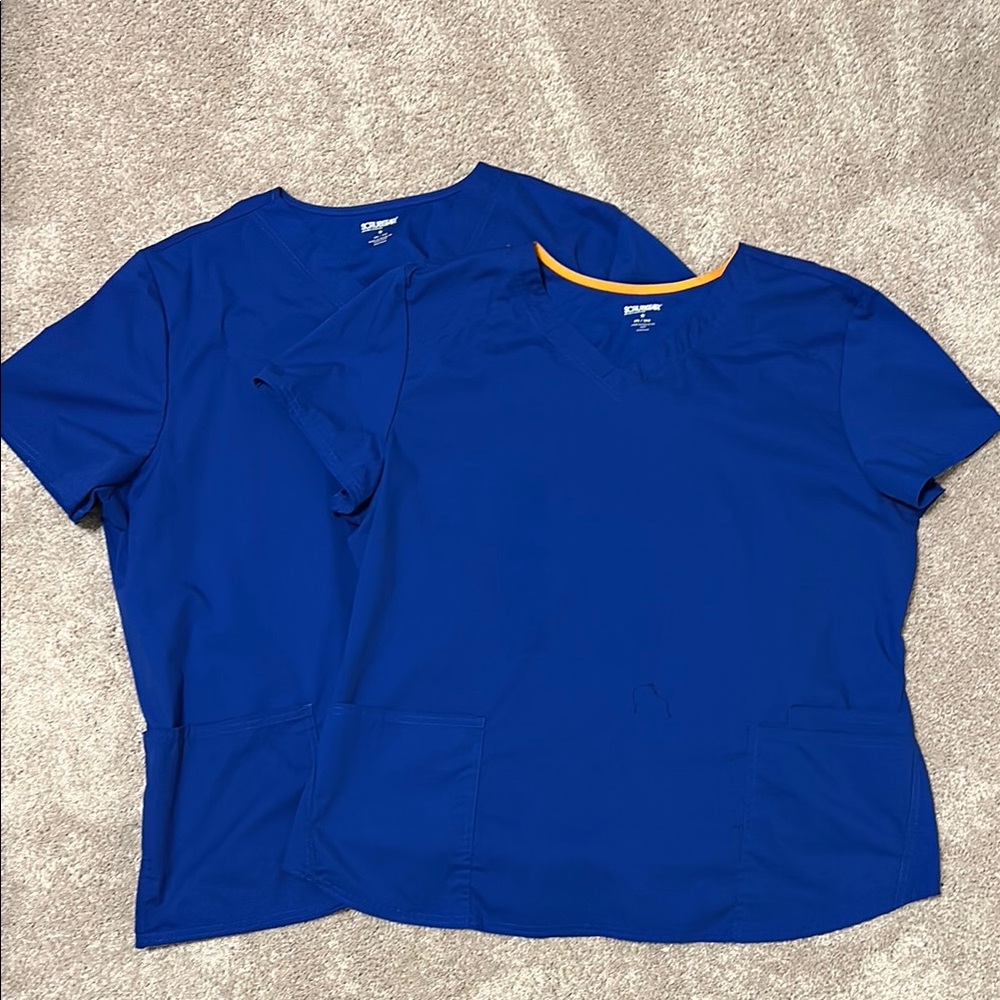 Lot of 2 Scrubstarl Blue Scrub Tops Size 2XL